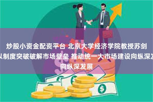炒股小资金配资平台 北京大学经济学院教授苏剑：以制度突破破解市场壁垒 推动统一大市场建设向纵深发展