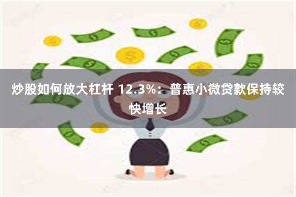 炒股如何放大杠杆 12.3%：普惠小微贷款保持较快增长