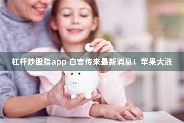 杠杆炒股指app 白宫传来最新消息！苹果大涨