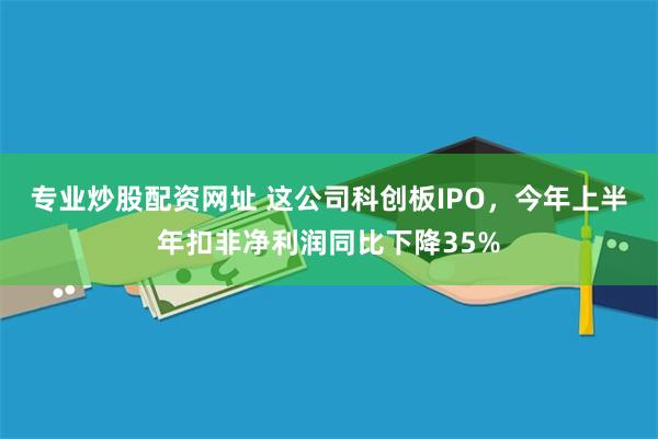 专业炒股配资网址 这公司科创板IPO，今年上半年扣非净利润同比下降35%